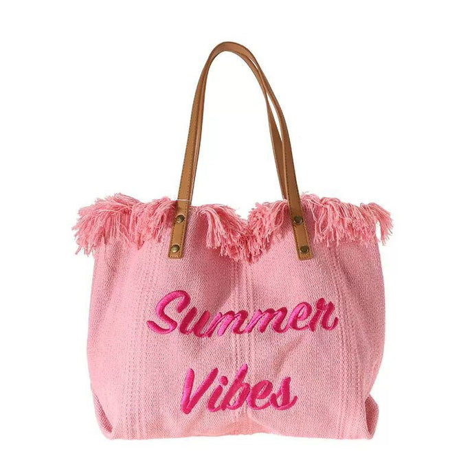 Pink Summer Vibes Tote Handbag Purse