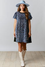 Black Velvet Sequin-Cotton Jersey Dress With Puff Sleeve