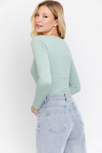 Sage Long Sleeve Square Neck Bodysuit