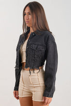 Black Unity Eye Crop Denim Jacket