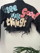 Black See Good In All Things Crop Denim Jacket