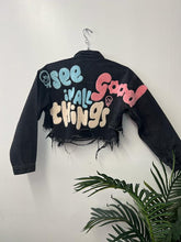Black See Good In All Things Crop Denim Jacket