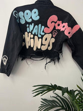 Black See Good In All Things Crop Denim Jacket