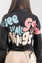 Black See Good In All Things Crop Denim Jacket