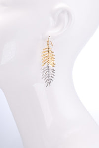 Gold/Silver Metal Leaf Dangle Earrings