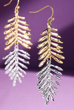 Gold/Silver Metal Leaf Dangle Earrings