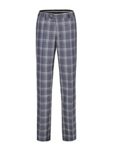 Blue Men's Slim-Fit 3PC Check Plaid Suit - Short