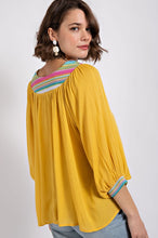 Yellow V-Neck Flowy Dolman Sleeve Top