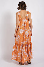 Dusty Orange Floral Print Maxi Dress