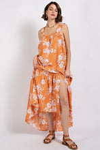Dusty Orange Floral Print Maxi Dress