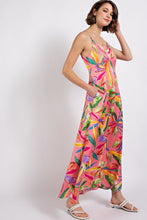 Rose Tropical Print Maxi Dress