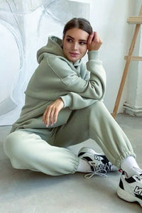 Sage Green Hoodie Loungewear Sweats Set