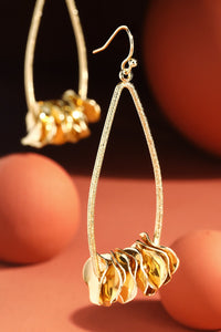 Gold Teardrop Wire Earrings