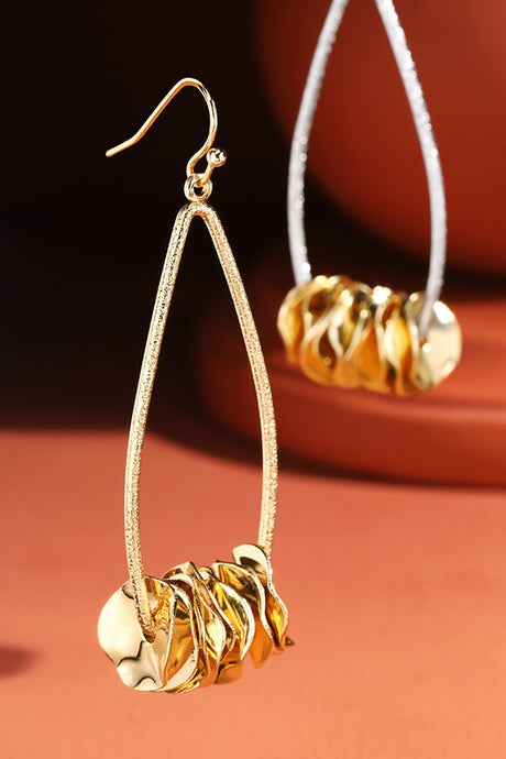 Gold Teardrop Wire Earrings