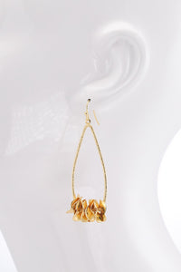 Gold Teardrop Wire Earrings