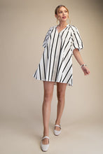 Black Multi Striped Tunic Dress