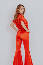Red Rosie Tie Front Shirt with Boot Cut Pants