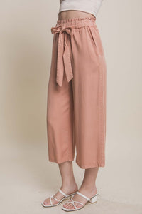 Persimmon High Rise Tie Waist Tencel Paperbag Pants