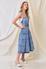 Mid Denim Premium A-Line Tiered Denim Dress With Stretch