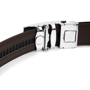 Men's Genuine Leather Sliding Buckle Ratchet Belt