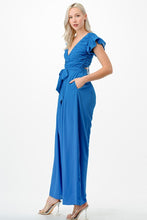Royal Blue Lace Up Back Tie Jumpsuit