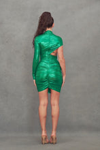 Emerald Metallic Cut Out Dress