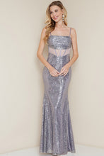 Lavender Corset Sleeveless Sequin Maxi Dress