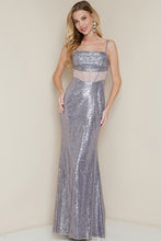 Lavender Corset Sleeveless Sequin Maxi Dress