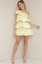 Yellow Multi One Shoulder Ruffle Mini Dress