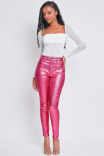 Hotp-Hot Pink Junior High-Rise Metallic Skinny Jean