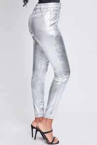 Sil-Silver Junior High-Rise Metallic Skinny Jean