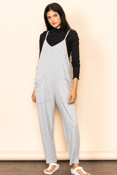 Heather Grey French Terry Jogger Fit Overall Jumper