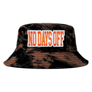 Black No Days Off Patch Bleached Bucket Hat