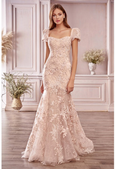 Blush Blume Floral Mermaid Gown