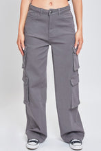 Char-Charcoal Junior High Rise Double Cargo Pants