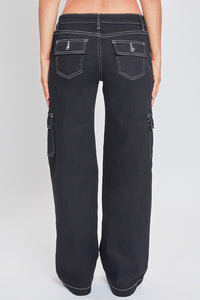 Black Junior Low Rise Straight Leg Skater Jeans