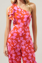 Pink/Red Palmas Cherry Villa One Shoulder Jumpsuit