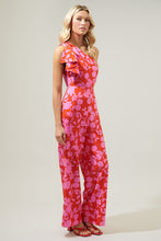 Pink/Red Palmas Cherry Villa One Shoulder Jumpsuit