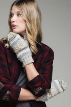 Ivory Stripe Knit Mittens