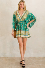 Jade Boho Floral Print Kimono Sleeve Summer Mini Dress