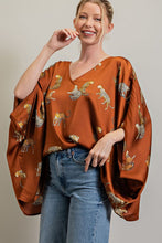 Brown Leopard Print Dolman Blouse Top