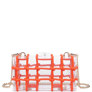 Orange Stylish See Through Design Yesenia Evening Bag