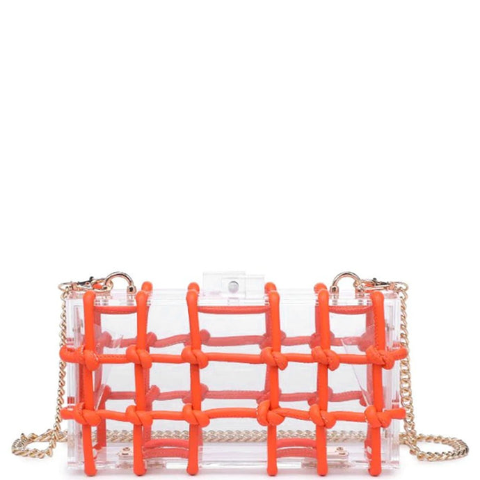 Orange Stylish See Through Design Yesenia Evening Bag