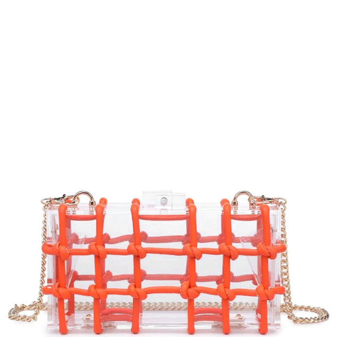 Orange Stylish See Through Design Yesenia Evening Bag