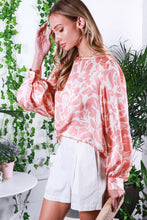 Blush Printed Satin Blouse Top