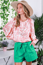 Blush Printed Satin Blouse Top