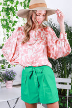 Blush Printed Satin Blouse Top