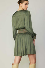 Olive Green Special Smocking With Ruffle Mini Dress