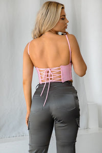 Blush Lace Bustier Corset Top With Implemented Boning