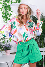 Multi Printed Satin Shirt Top